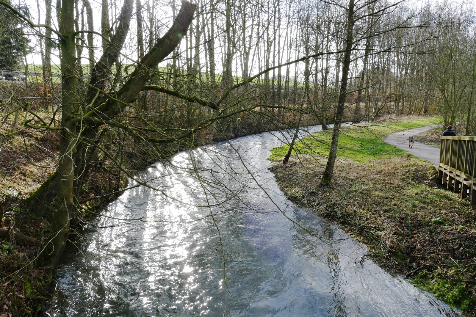 Blick von der Holzbrücke