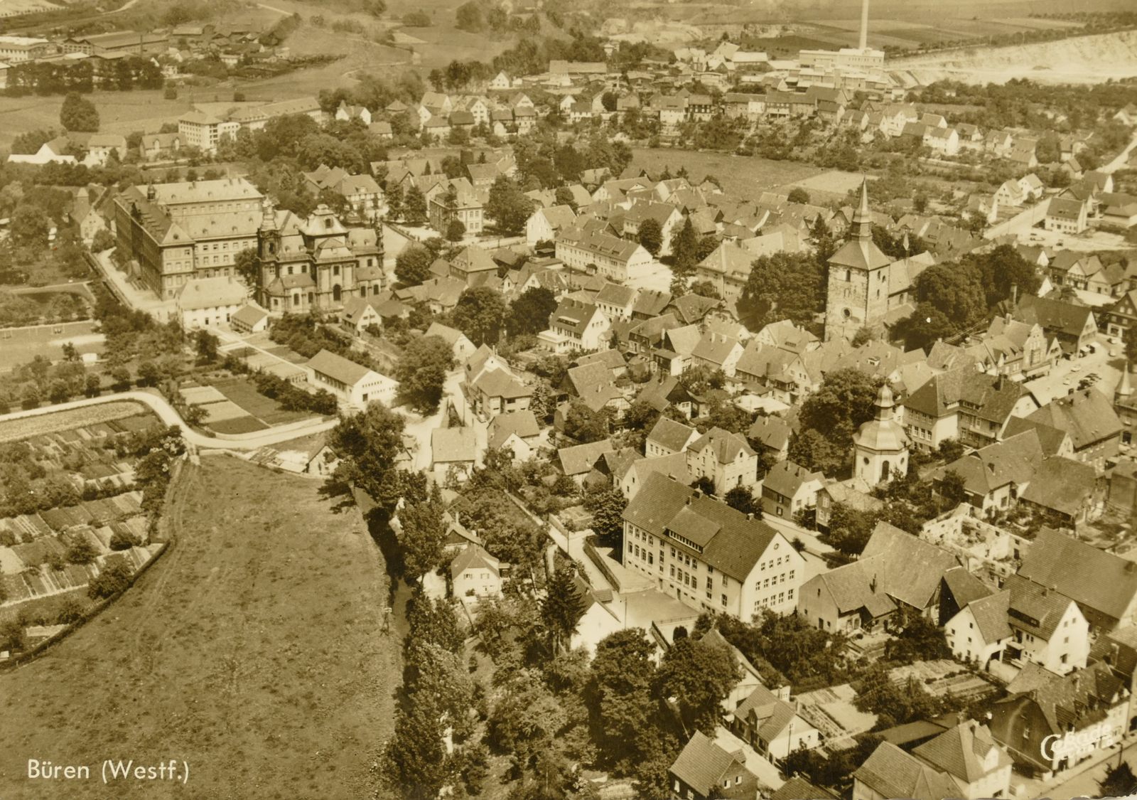 Der Bereich des Jesuitenkollegs/Mauritius-Gymnasiums um 1960