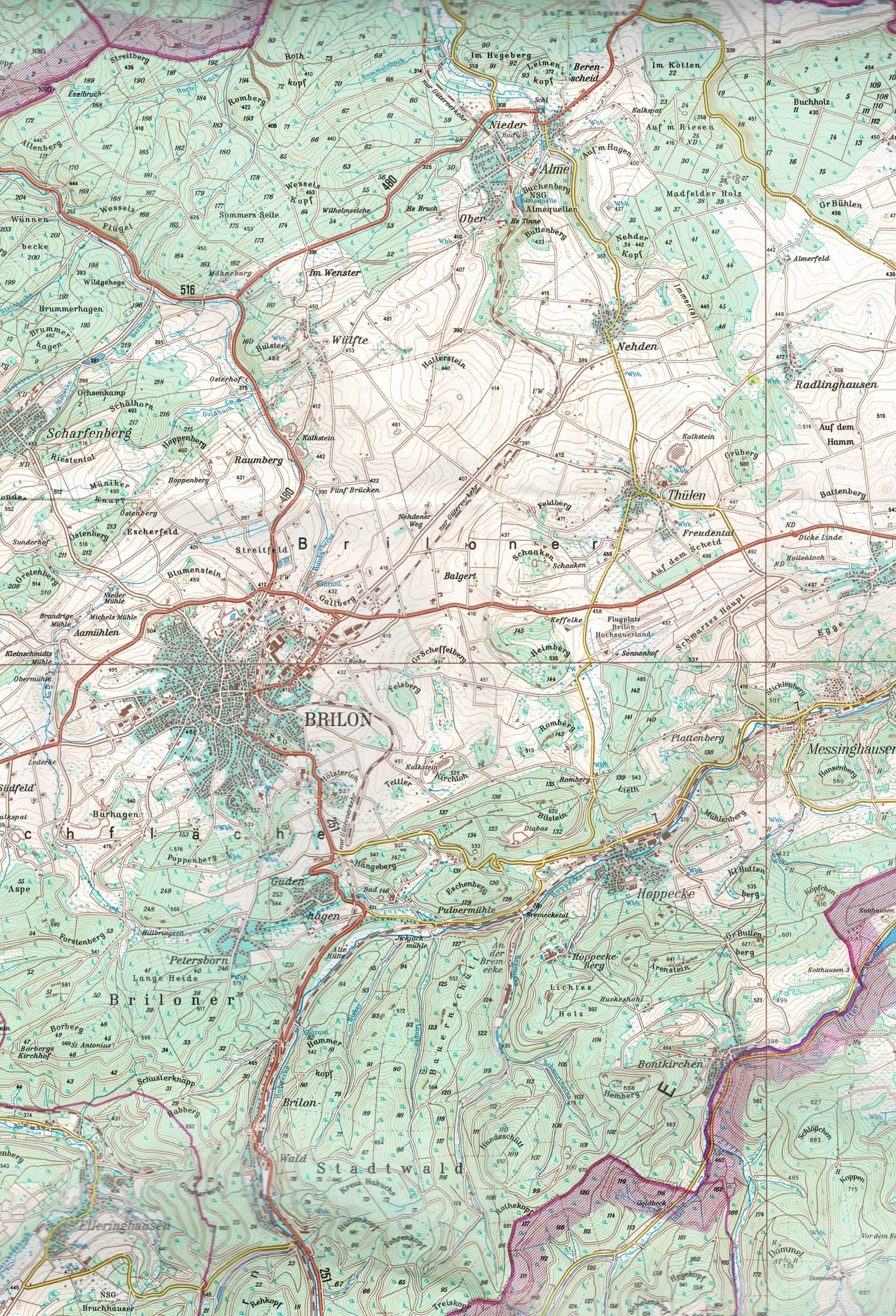 Karte Alme_BrilonWald_1600