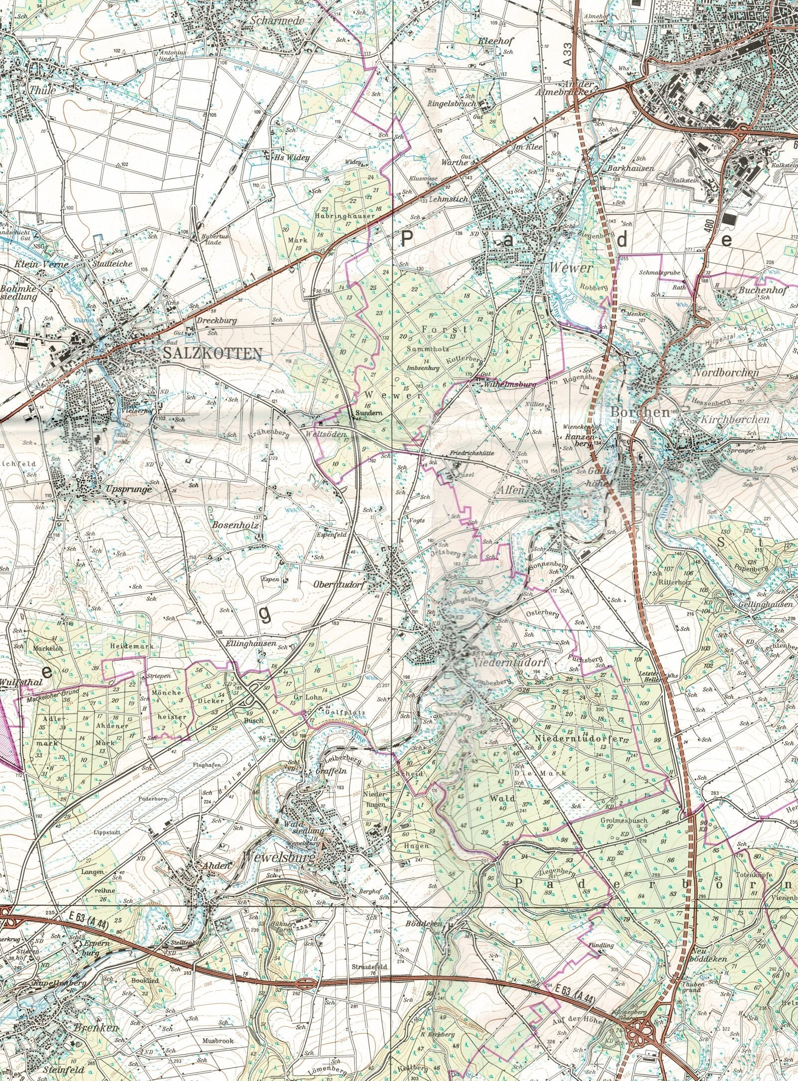 Karte Brenken_Paderborn_1600